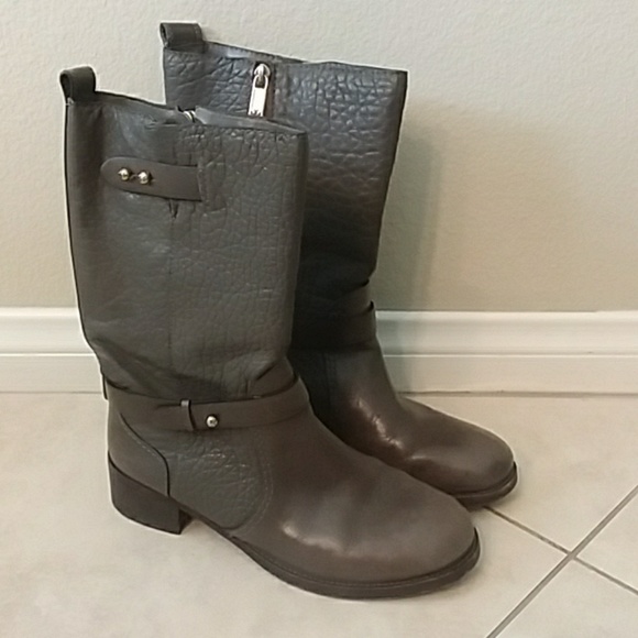 Tory Burch Shoes - Tory Burch leather mid-calf boots size 8 Gray